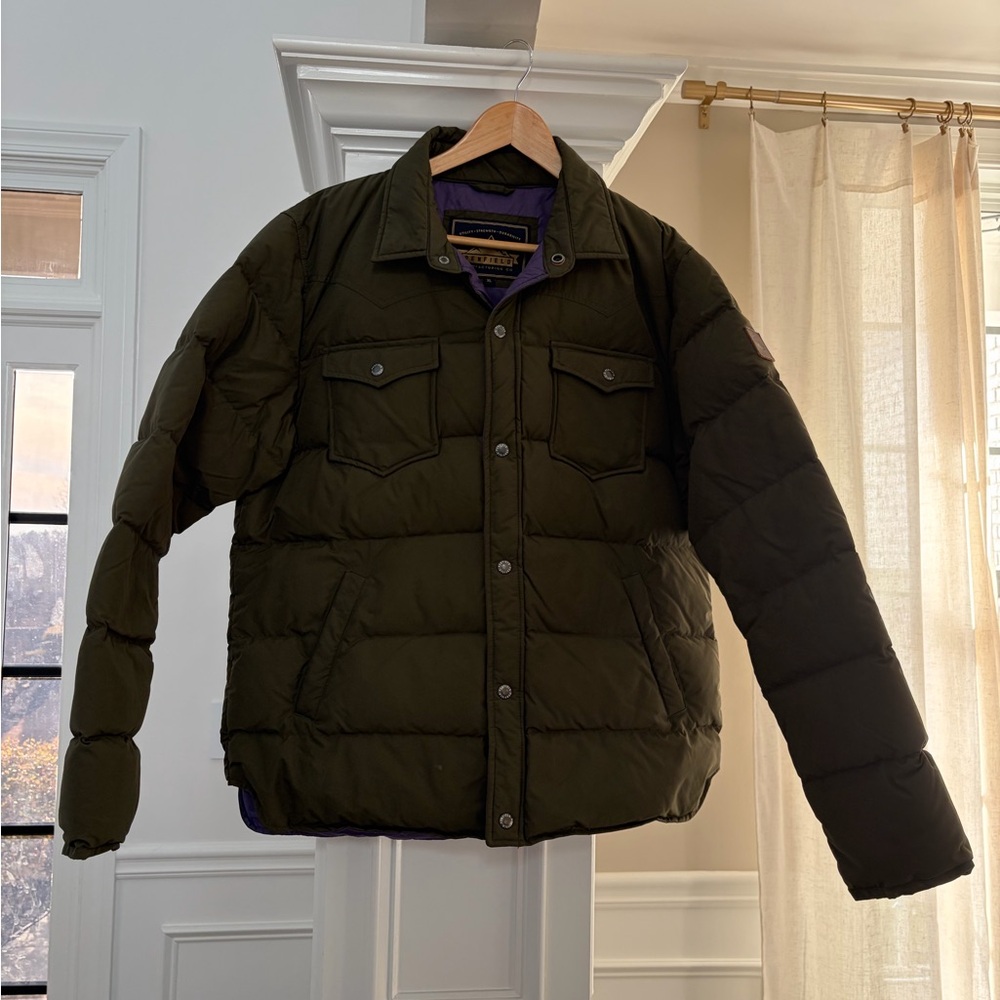 Penfield Men Puffer Jacket Green/Purple Mens XL